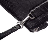 Genuine  Crocodile  Belly Leather Zipper Clutch Bag For Men