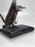 Genuine Crocodile Bone Leather Medium Ipad Case,Clutch Bag