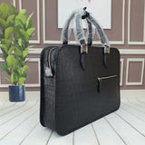 Genuine Crocodile Leather Briefcase Laptop Buiness Bag Black