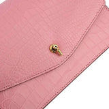Genuine Crocodile Leather Cross Body Messenger Flap Shoulder Bag Pink
