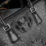 Genuine Crocodile Leather Double Zipper Briefcase