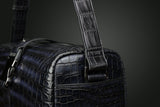 Genuine Crocodile Leather Drum Cross Body Shoulder Bags-Vintage Grey