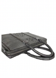 Genuine Crocodile Leather Laptop Briefcase Grey