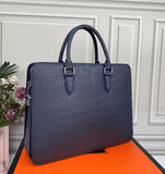 Genuine Crocodile Leather Laptop Briefcase With Passcode Knock Blue
