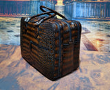 Genuine Crocodile Leather Large Travel Duffel Bag Vintage Brown