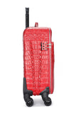 Genuine Crocodile Leather Luggage Roller Trolley Case 4 Spinner Wheels Travel Bags Red