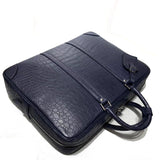 Genuine Crocodile Leather Luxury Briefcase Blue Large