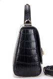 Genuine Crocodile Leather  Medium Top Handle Cross Body Shoulder Bag