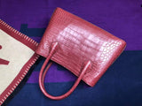 Genuine Crocodile Leather  Mini Top Handle Satchel Handbag