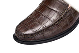 Genuine Crocodile Leather Penny Casual Loafers  Slip-On Shoes