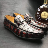 Genuine Crocodile Leather Penny Casual Tassel Horsebit Loafers