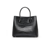 Genuine Crocodile Leather Top Handle Satchel Handbag Shoulder Bag Tote Purse Messenger Bags 30cm Black