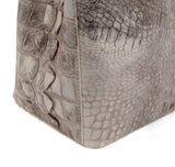 Genuine Crocodile Leather Womens Satchel Tote Bag Himalaya White 32cm
