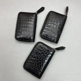 Genuine Crocodile Leather Zip Up Card Pocket Case