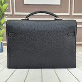 Genuine Ostrich Leather Briefcase Top Handle Bag Smaller