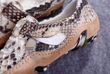 Genuine Python Leather  Men's White Slip-On Loafer Shoes