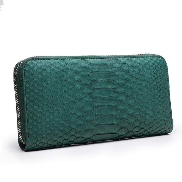 Genuine Python Leather  Zip Wallet