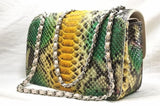 Genuine Python Skin Leather Flap Shoulder Cross Body Women Handbag