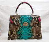 Genuine Python skin Leather Tote Top Handle Cross Body Women Handbag