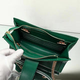 Genuine Stingray Leather Tote Shoulder Chain Bag Dark  Green