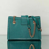 Genuine Stingray Leather Tote Shoulder Chain Bag Green