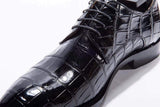 Goodyear Welted Handmade Men Crocodile Leather Lace-Up Shoes,Mens Crocodile Leather Dress Shoes