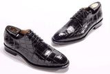 Goodyear Welted Handmade Men Crocodile Leather Lace-Up Shoes,Mens Crocodile Leather Dress Shoes