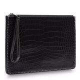 Handmade Stitching Genuine Crocodile Leather Men's Clutch  Bag Handbag  Envelope Men's Clips Large Capacity Clutches