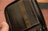 Handmade US Horween Shell Cordovan Leather Brown Short Wallet