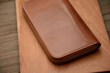 Handmade US Horween Shell Cordovan Leather  Original Whisky Long Wallet Clutch Bag
