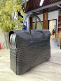 Large Genuine Crocodile Skin Leather Briefcase Business Bag