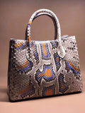Large Python Leather Tote Shoulder Bags & Handbags For Women