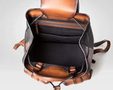 Large Vintage Smooth  Cowhide Leather Backpack & Rucksack