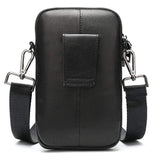 Leather Messenger  Cross body Shoulder Bags Black Waist Belt Handbags