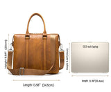 Luxury Vintage Leather Briefcase Shoulder Laptop Business Bag for Men