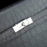 Matt Genuine Crocodile Leather Briefcase Black