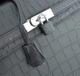 Matt Genuine Crocodile Leather Briefcase Black