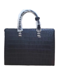 Matt Genuine Crocodile Leather Briefcase Black Large