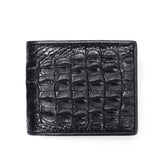 Men Bifold Leather Wallet- Genuine Crocodile Leather Back Bone Leather