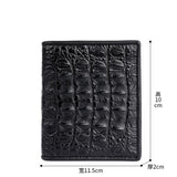Men Bifold Leather Wallet- Genuine Crocodile Leather Back Bone Leather