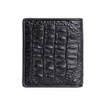 Men Bifold Leather Wallet- Genuine Crocodile Leather  Head Bone Leather