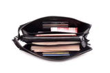Men's Business Crocodile Bone Leather Zip Clutch Wallet Purse Credit Card Holder Small Size