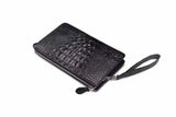 Men's Business Crocodile Bone Leather Zip Clutch Wallet Purse Credit Card Holder Small Size