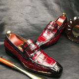 Men's  Crocodile Leather Loafer Slip-On Penny Shoes