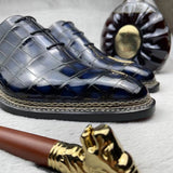 Men's  Crocodile Leather Norwegian Stitch Lace Up Shoes