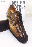 Men's Dress Shoes, Modern Classic Round -Pointed toe crocodile bone leather Lace-up Casual Business Shoes