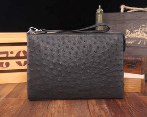 Men's Genuine Ostrich Leather Clutch Bag
