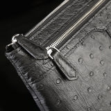 Men's Genuine Ostrich Leather Clutch Bag Black