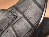 Men's Grey Soft  Genuine Crocodile Leather Derby Shoes
