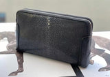 Men's Stingray Leather Business Double Code Lock Wallet With Wrist Strap Clutch Bag